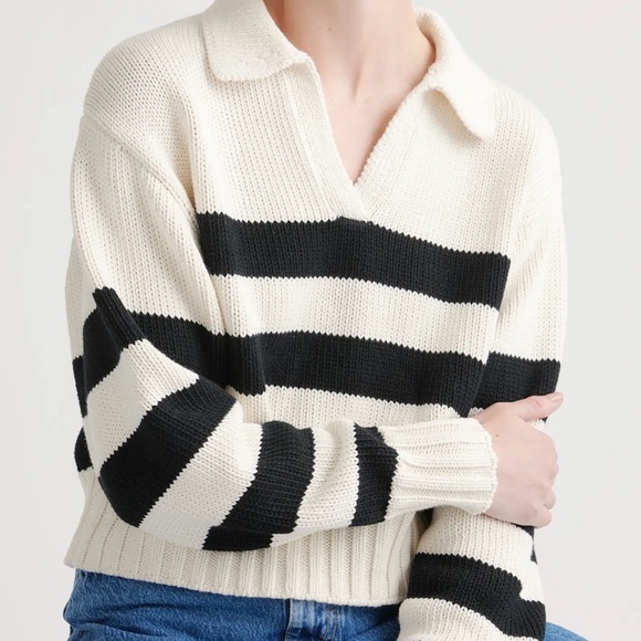 💕100% Organic Cropped Cotton Polo Sweater💕 - Picture 2 of 5